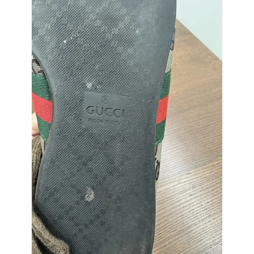 mens Gucci BASKETS gg green red web - 117711 shoe sneaker 38 us 8 (sh200thrifty